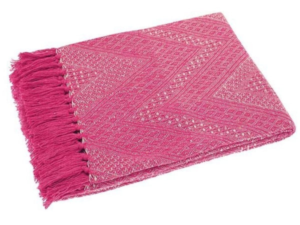 Recycled Cotton Throw - Pink