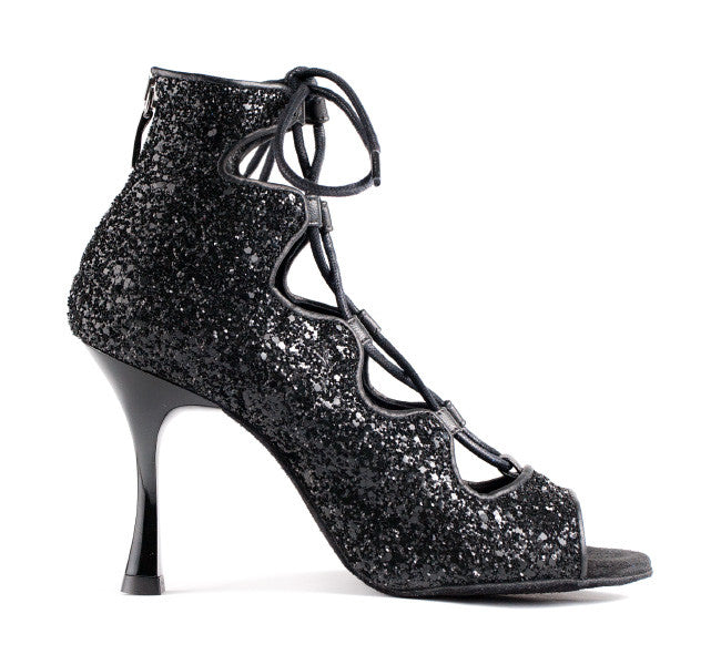black glitter dance shoes