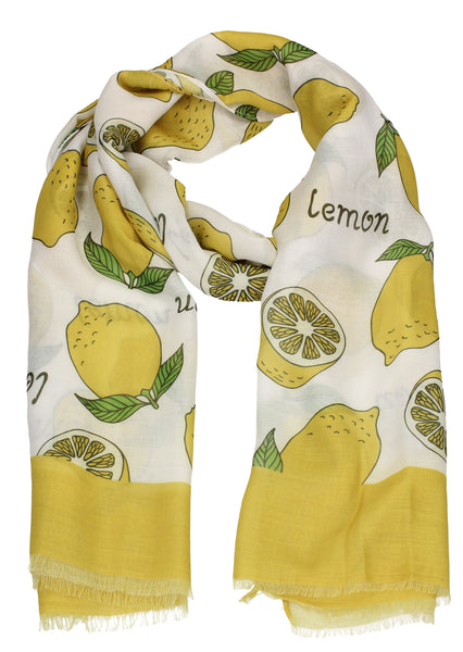 Lemon Fruit Print Scarf Yellow – SWANKYSWANS