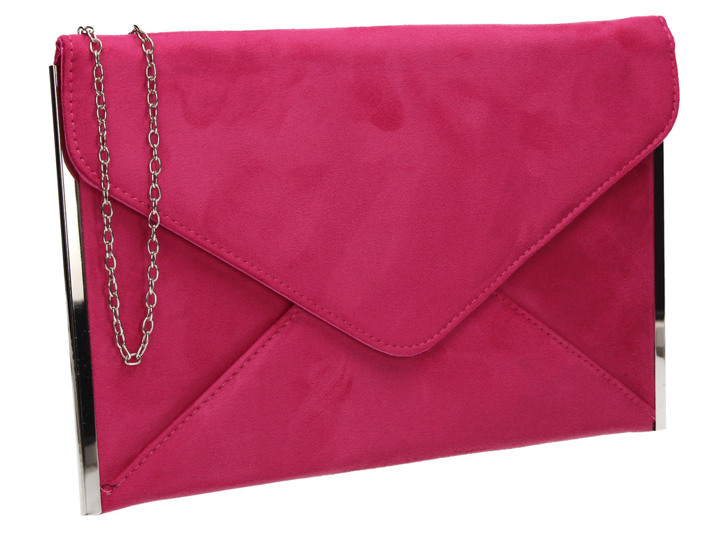 fuchsia pink clutch bag