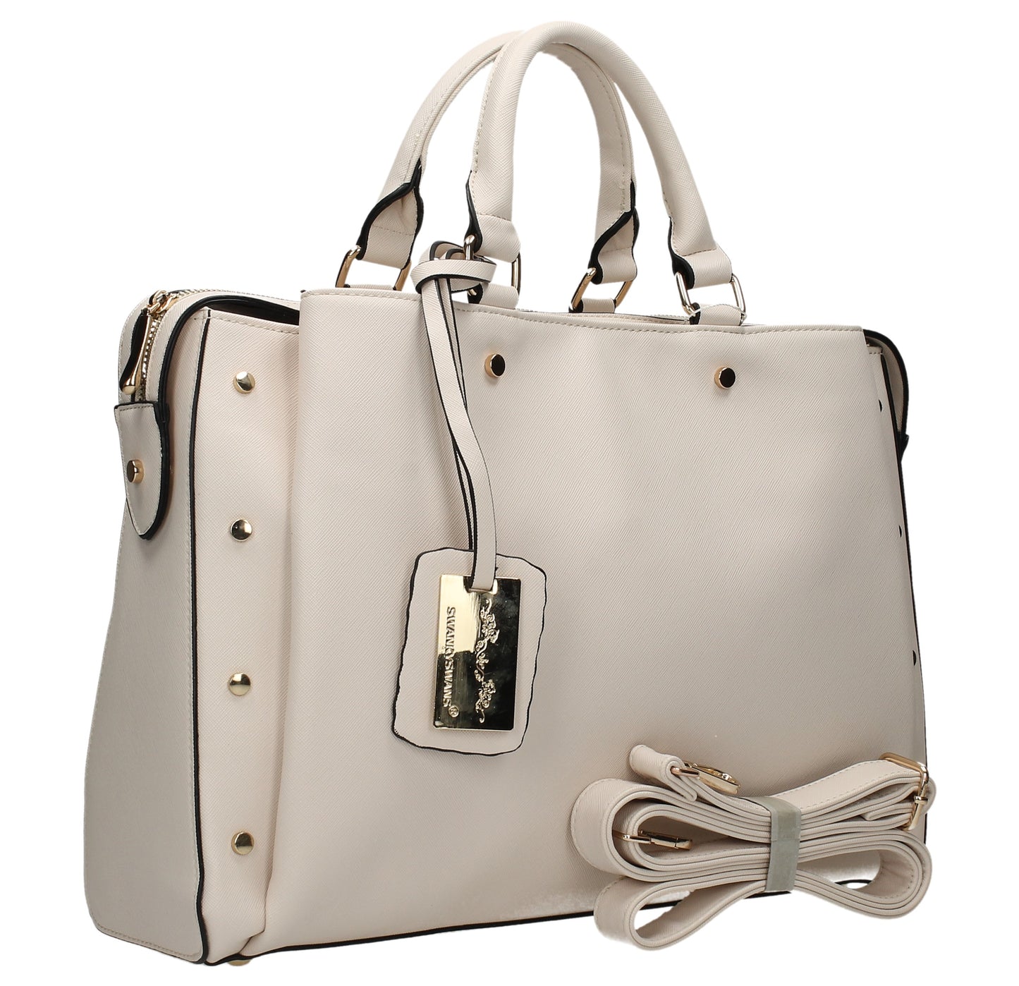 Michelle PU Handbag Cream | Handbags | SWANKYSWANS