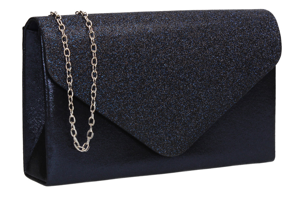 kelly glitter clutch bag