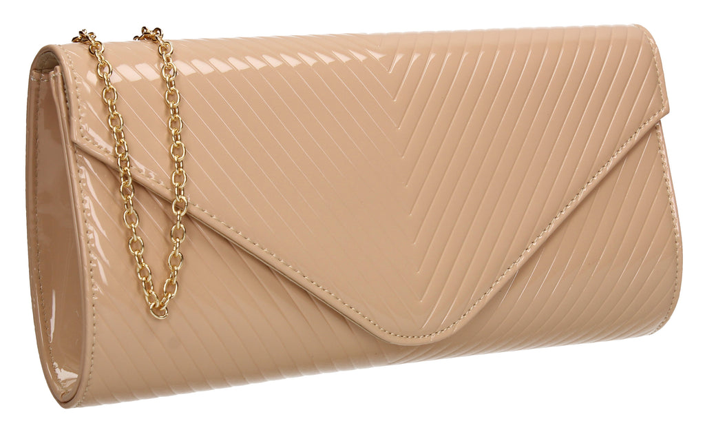 light tan clutch bag