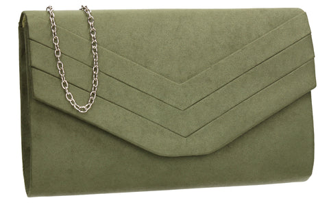 khaki green clutch bag