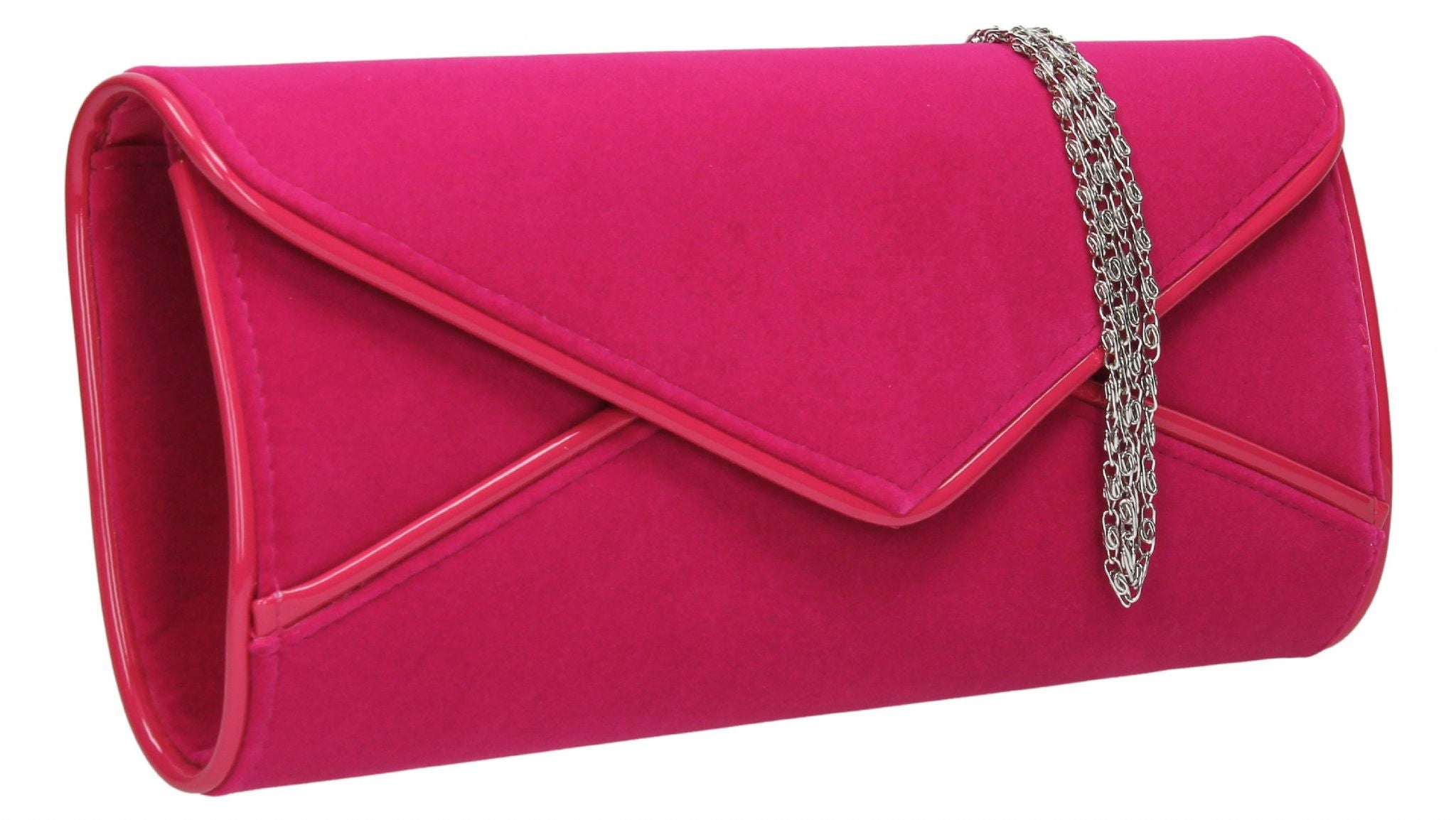 Perry Velvet Clutch Bag - Fuschia | Clutch Bags | SWANKYSWANS