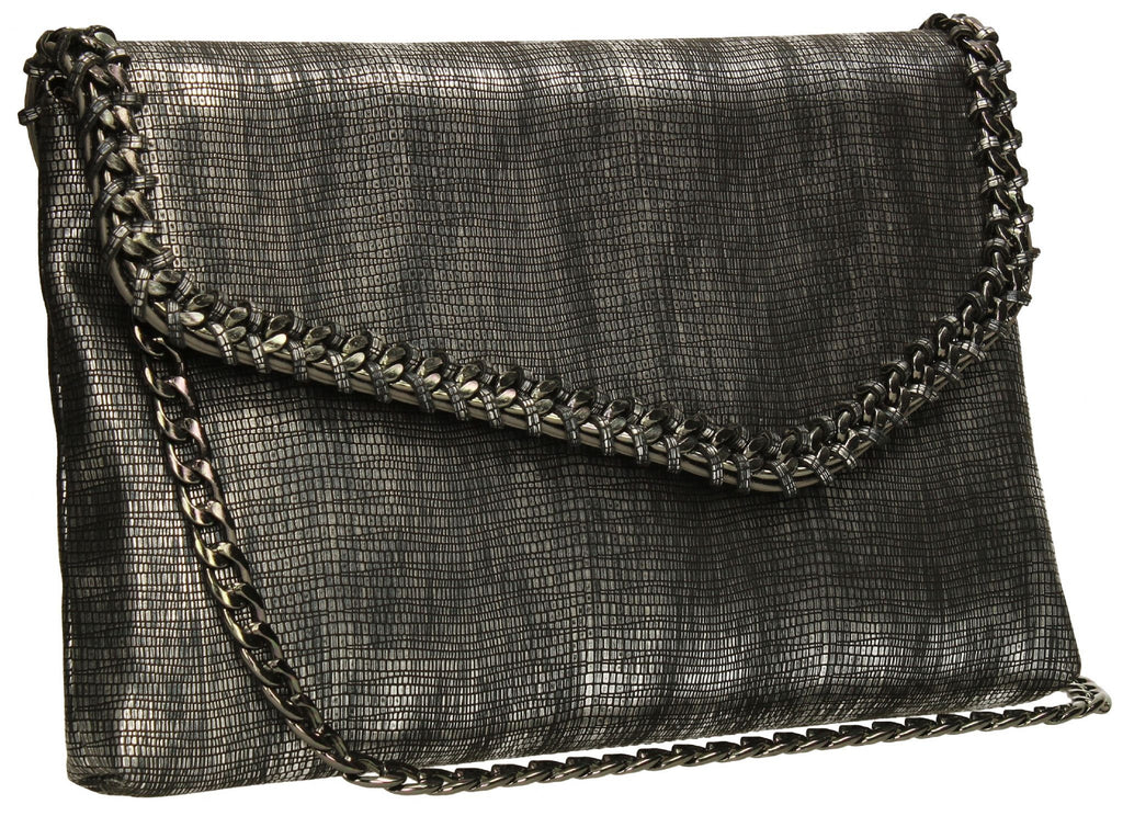 Stella Clutch Bag Black Silver Clutch Bags Swankyswans