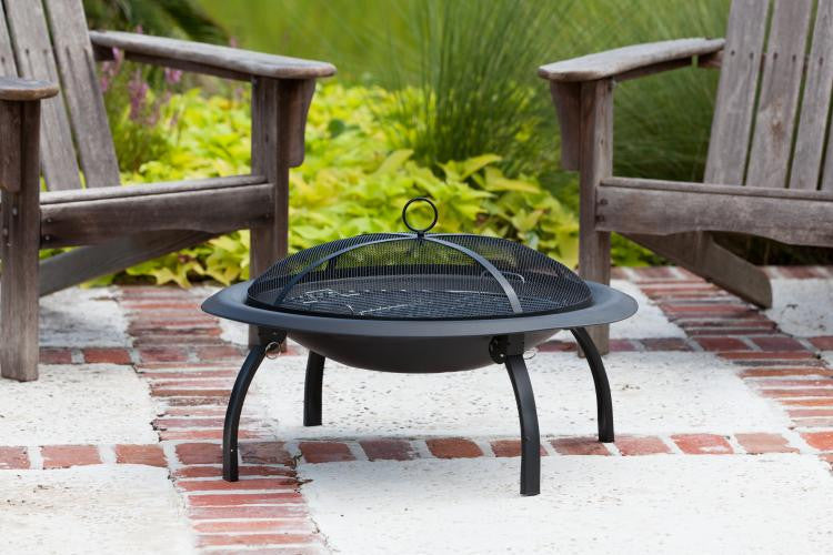 29 Folding Fire Pit With Fire Screen And Carrying Bag Grayburd