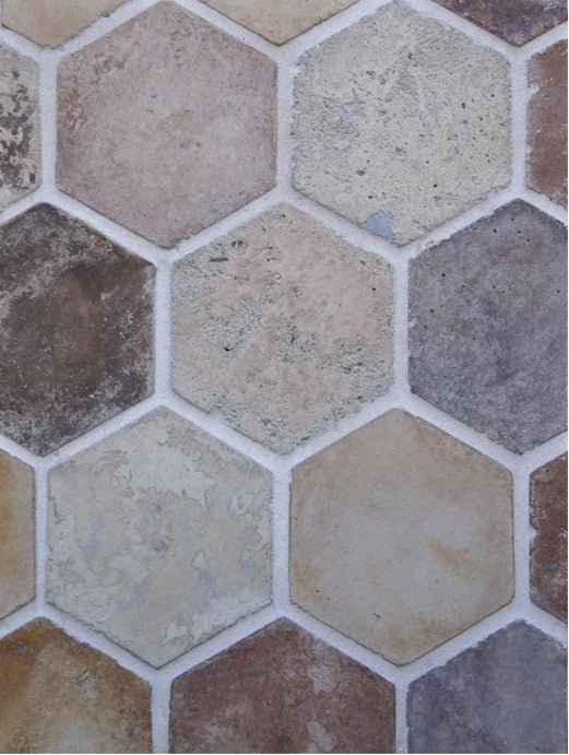 6-inch Hexagon in Creme Fraiche