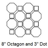 8" Octagon and 3" Dot Line Drawing
