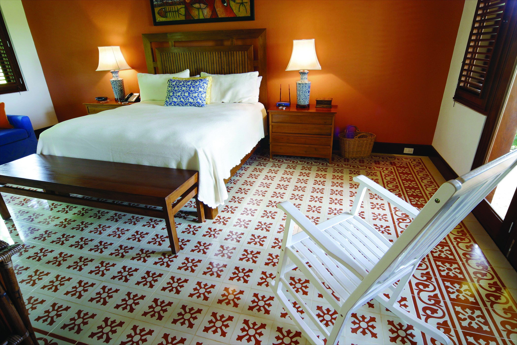 Encaustic cement tile flooring can be customized and is very durable