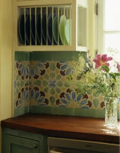 Cement Tile Backsplash Brightens Kitchen