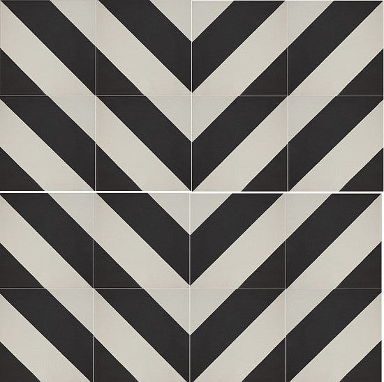 Cement Tile: Classic Stripes C in V-Layout