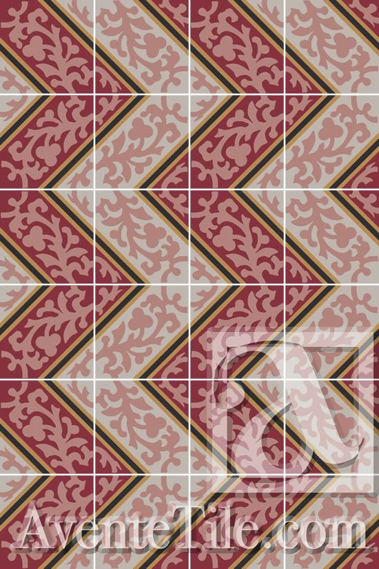 A Chevron Pattern is created using the Cuban Heritage Design 260 1A