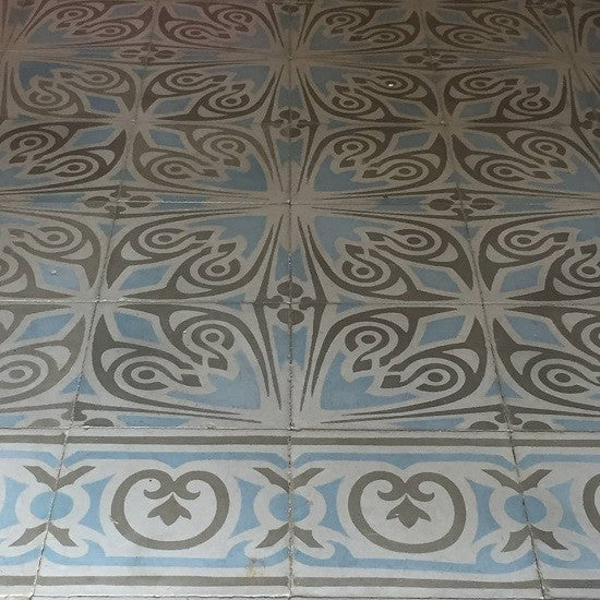 A tile rug with Cuban Cement Tile patterns