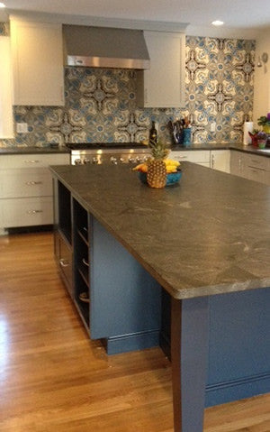 Cuban Tile Backsplash Blends with Contemporary Kitchen