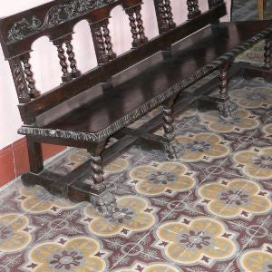 Cuban Tile installation in a library in Old Havana, Cuba