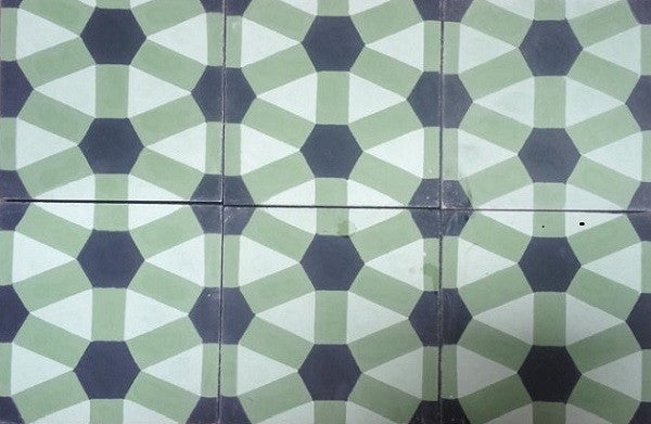 The Geometric Diamond Pattern was the choice for the bathroom