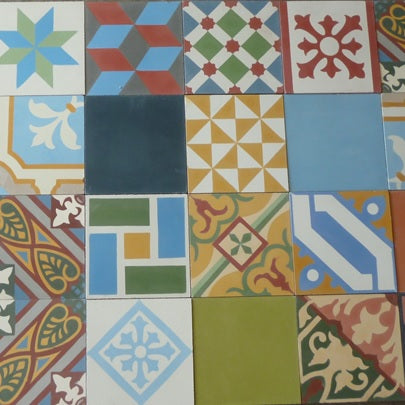 Typical Designs and Colors Found in a Patchwork Cement Tile Order