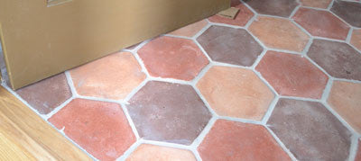 Hexagon Cement Tiles used in the Women's Restroom