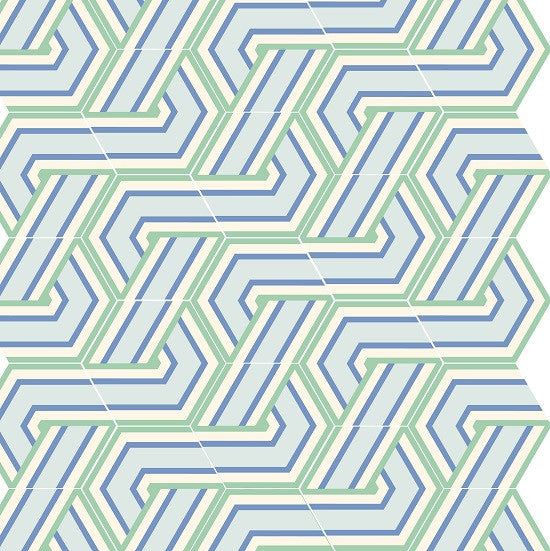 Hexagonal Cement Tile: Alexa Pattern Option 3 Repeat
