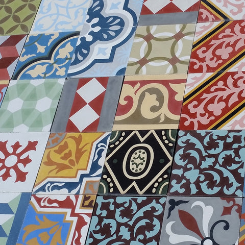 Another Example of a Colorful Cement Tile Patchwork