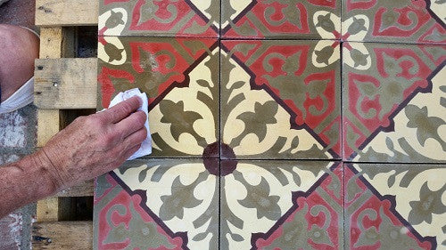 Consider pre-sealing cement tile to avoid staining and damage prior to installing