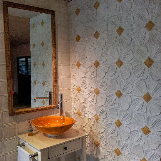 Relief cement wall tiles, Hispaniola, come in different patterns and colors