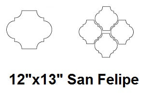 Clay Arabesque 12"x13" San Felipe Tile