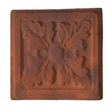Catalan Rustic Relief Deco Tile  4"x4" - Red Flash