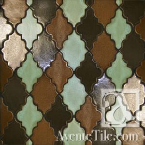 Glazed Arabesque Leon Tile in Several Colors