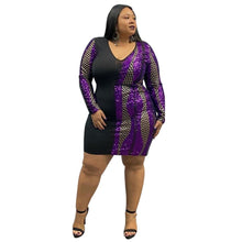 Load image into Gallery viewer, Plus Size Glitter Club Party Dress Dress 
