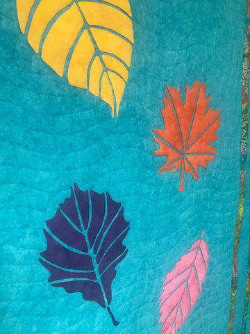 Close up of the Bright Leaf Quilt Pattern