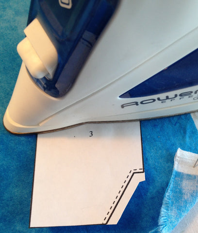 Ironing freezer paper templates to the right side of your fabric