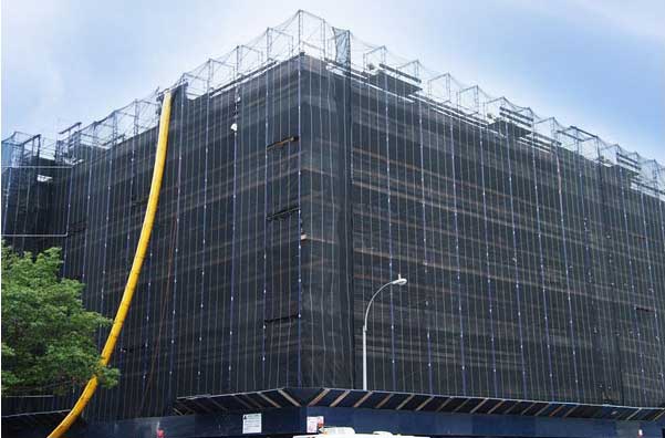 Debris Netting installed on a building