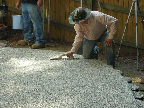 Flattening out a gravel area