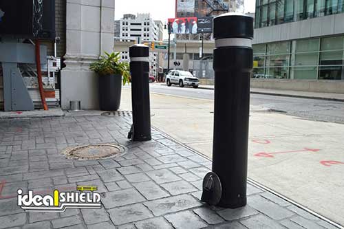 backside of bollards