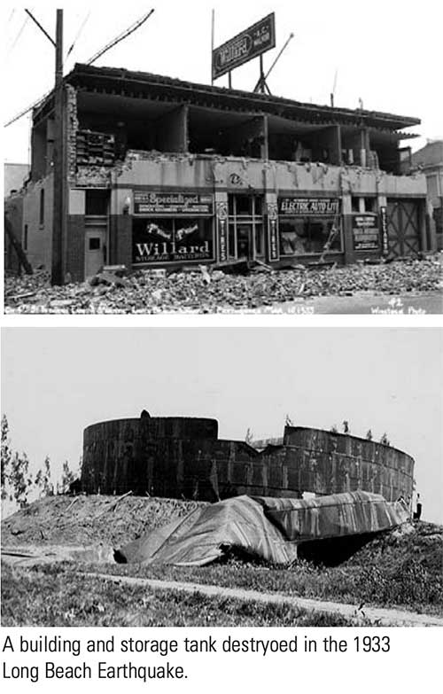 Photos of 1933 earthquake causing building damage