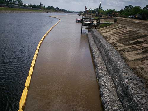 Silt curtain in River