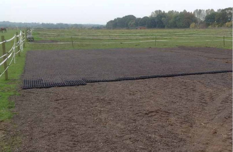 horse paddock mud control grids under sand 