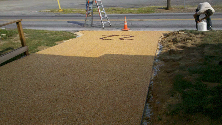 tan resin driveway