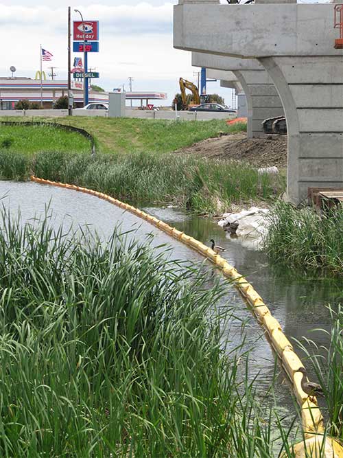 Silt Barrier Used on Freeway Project