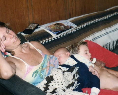 Author Suzanne Mathis McQueen's favorite mom and kids picture, circa 1985, Big Sur, CA