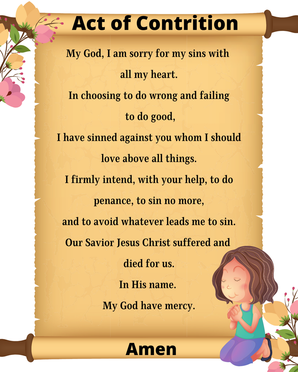 Act of Contrition Printable The Catholic Woman's Voice