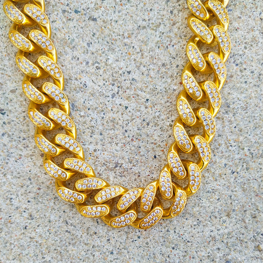 13mm 18K Gold Miami Cuban Link (Choker) - Golden Boyz Jewelry