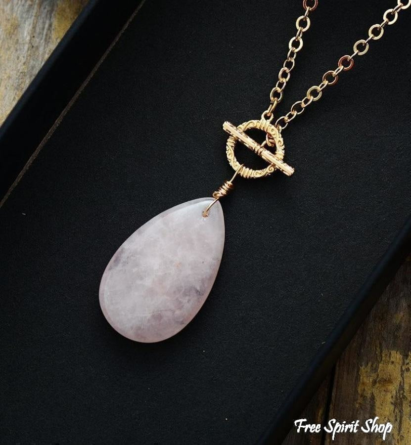 Natural Rose Quartz Bead Necklace – MindfulSouls
