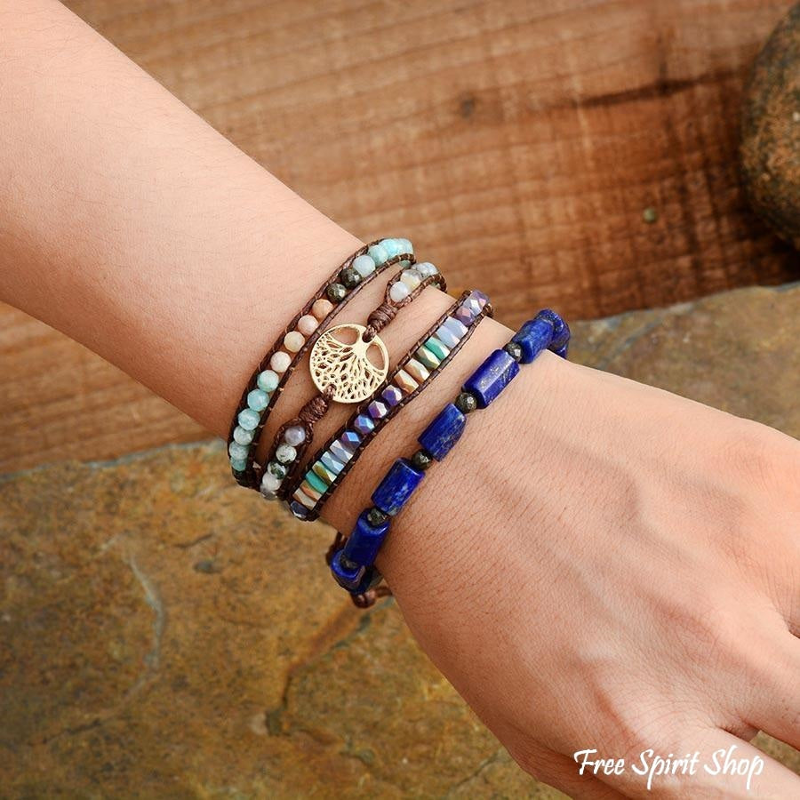 Women's Nutmeg Tree Leather Wrap Bracelet