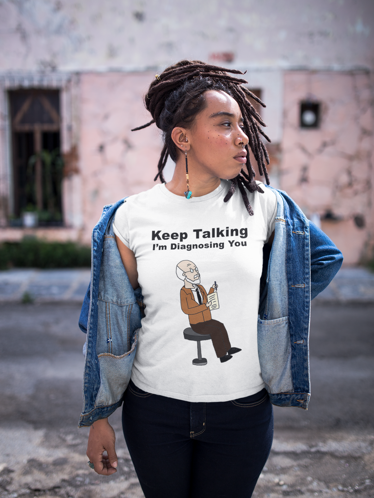 Keep Talking - I'm Diagnosing You Black/ Navy Unisex T-Shirt (Unisex)
