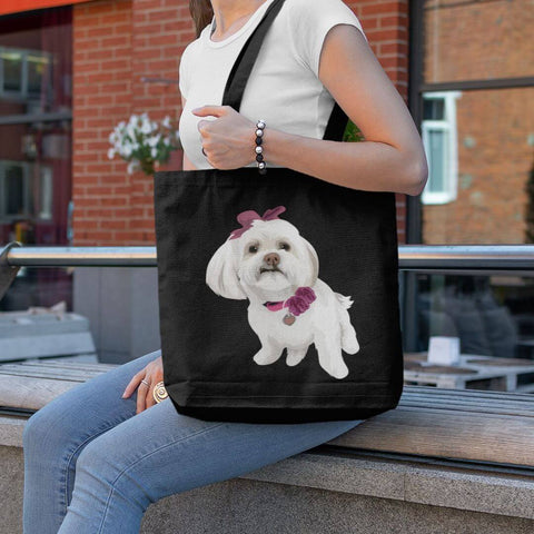 Custom Patterdale Terrier Tote Bag