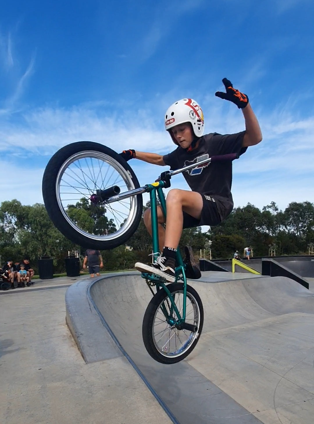 Competitor Logan Markwell does a tuck no hander at the second stop of the Victorian State Championships Qualifying Series