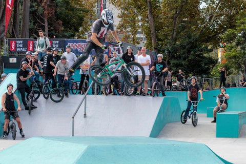 BMX rider Buster Watson does a tailwhip at Riverslide Skatepark - Credit: Deborah Jane Photography